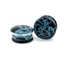 Blue Smoke Double Flared Glass Plugs