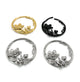 Round Flower and Leaves Ear Hangers / Weights
