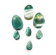 Concave Teardrop Green Line Agate Stone Plug