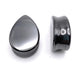 Teardrop Hematite Stone Saddle Plug, Gauge