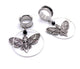 Round Death Moth Head Halloween Dangle Tunnels