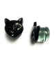 Halloween Black Cat Skull Glass Plug