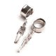 Silver Skeleton Skull Steel Screw-Fit Tunnel dangle