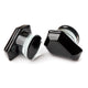 Black Coffin Glass Round Plug