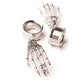 Skeleton Hand Surgical Steel Dangle Screw-fit Flesh Tunnel Halloween