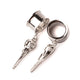 Silver Bird Skull dangle Screw-fit Ear Plug Flesh Tunnel