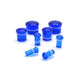 Blue Glass Single Flare Plugs with clear  O-ring