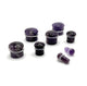 Purple Amethyst Single Flare Plugs with clear  O-ring