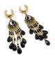 Gold and Black Boho Beads Dangle Ear Saddles