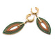 Orange and Green beads and gold Drop Dangle Saddles