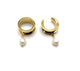 Gold Fresh Water Pearl Dangle Tunnels / saddles