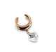 Clear /White Glass Heart Rose Gold Dangle Tunnels / saddles