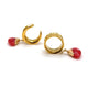 Red Stone Gold Dangle Tunnels / saddles