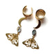 Gold Butterfly and Moon with Abalone Tunnels / saddles