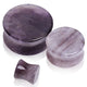 Solid Natural Purple Amethyst Semi-Precious Stone Saddle Ear Plug