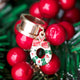 Christmas Wreath Rose Gold Dangle Tunnel