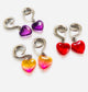 Red / Purple Glass Heart Ear Weights / Hangers