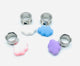 Blue, Pink, White and Purple Clouds Silver Dangle Tunnels