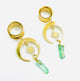Moon and Sun Dangle Tunnels with green glass