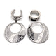 Silver Round Etched flower Dangle Tunnels / saddles