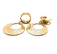 Gold Round Etched flower Dangle Tunnels / saddles