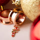 Christmas Candy Cane Rose Gold Dangle Tunnel